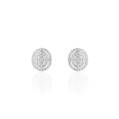 Boucles D'oreilles Puces Fidjy Argent Blanc Oxyde De Zirconium-Histoire d'Or Hot