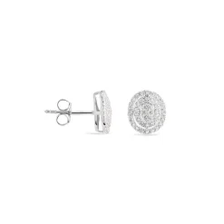 Boucles D'oreilles Puces Fidjy Argent Blanc Oxyde De Zirconium-Histoire d'Or Hot