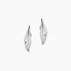 Histoire d'Or Boucles D'oreilles Puces Feath Argent Blanc Oxyde De Zirconium