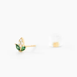 Boucles D'Oreilles Puces Firenze Or Jaune Oxyde De Zirconium-Histoire d'Or Outlet