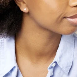 Histoire d'Or Boucles D'oreilles Puces Fleur Rose Or Jaune