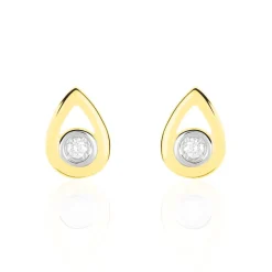 Boucles D'oreilles Puces Fidelia Or Jaune Diamant-Histoire d'Or Hot