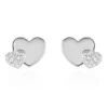 Boucles D'oreilles Puces Flamen Argent Blanc Oxyde De Zirconium-Histoire d'Or Discount