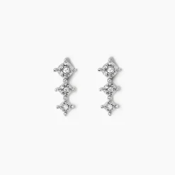 Histoire d'Or Boucles D'oreilles Puces Ganesha Or Blanc Diamant
