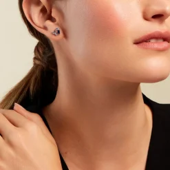 Histoire d'Or Boucles D'oreilles Puces Guillemette Argent Blanc Pierre D'imitation