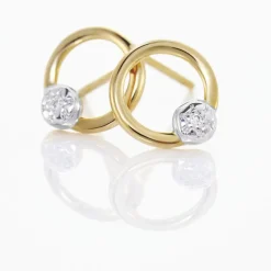Boucles D'oreilles Puces Gisa Jaune Diamant Blanc-Histoire d'Or Online