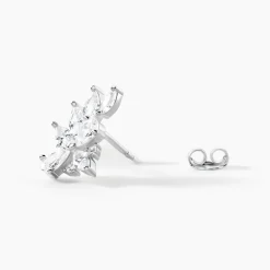 Boucles D'Oreilles Puces Glow Up Argent Blanc Oxyde De Zirconium-Histoire d'Or Outlet