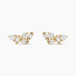 Boucles D'oreilles Puces Gemariah Or Jaune Diamant Synthétique-Histoire d'Or Sale