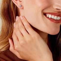 Histoire d'Or Boucles D'oreilles Puces Gisabel Argent Blanc Oxyde De Zirconium