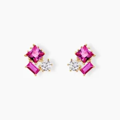 Boucles D'oreilles Puces Garland Or Jaune Oxyde De Zirconium-Histoire d'Or