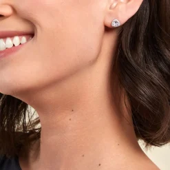 Histoire d'Or Boucles D'oreilles Puces Gorka Argent Blanc Oxyde De Zirconium