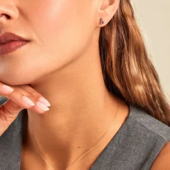 Boucles D'oreilles Puces Goutte Or Jaune Améthyste-Histoire d'Or