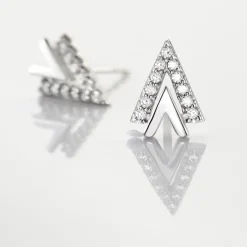 Boucles D'oreilles Puces Guenolee Argent Blanc Oxyde De Zirconium-Histoire d'Or Online