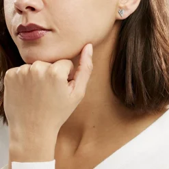 Boucles D'oreilles Puces Guenolee Argent Blanc Oxyde De Zirconium-Histoire d'Or Online