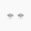 Histoire d'Or Boucles D'oreilles Puces Honey Argent Blanc