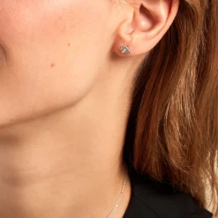 Histoire d'Or Boucles D'oreilles Puces Honey Argent Blanc