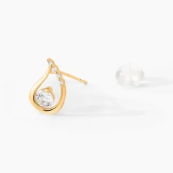 Boucles D'oreilles Puces Helie Goutte Or Jaune Oxyde De Zirconium-Histoire d'Or Sale
