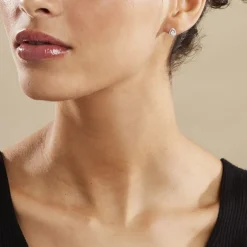 Boucles D'oreilles Puces Hildana Or Blanc Oxyde De Zirconium-Histoire d'Or Clearance