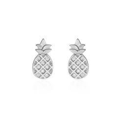 Boucles D'oreilles Puces Harold Argent Blanc Oxyde De Zirconium-Histoire d'Or Discount