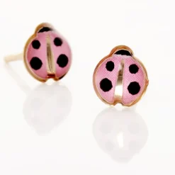 Histoire d'Or Boucles D'oreilles Puces Helidie Coccinelle Or Jaune