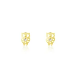 Boucles D'oreilles Puces Helois Hibou Or Jaune Oxyde De Zirconium-Histoire d'Or Hot