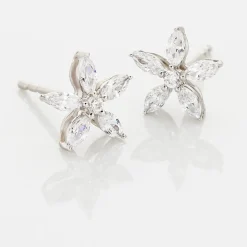 Histoire d'Or Boucles D'oreilles Puces Horcia Or Blanc Oxyde De Zirconium