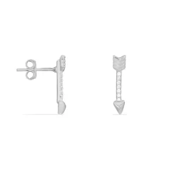 Boucles D'oreilles Puces Harrow Argent Blanc Oxyde De Zirconium-Histoire d'Or