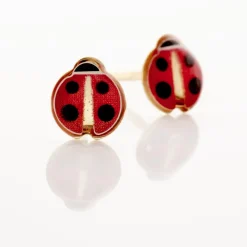 Histoire d'Or Boucles D'oreilles Puces Helidie Coccinelle Or Jaune