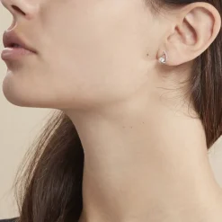 Histoire d'Or Boucles D'oreilles Puces Helie Goutte Or Blanc Oxyde De Zirconium