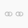 Histoire d'Or Boucles D'oreilles Puces Iwa Argent Blanc Oxyde De Zirconium