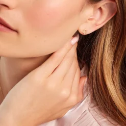 Histoire d'Or Boucles D'oreilles Puces Isak Or Jaune Diamant