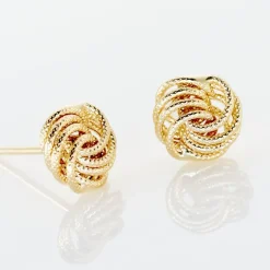 Boucles D'oreilles Puces Ilhame Nid Or Jaune-Histoire d'Or New