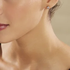 Histoire d'Or Boucles D'oreilles Puces Iloa Argent Blanc