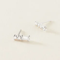 Histoire d'Or Boucles D'oreilles Puces Iolyn Argent Blanc Oxyde De Zirconium