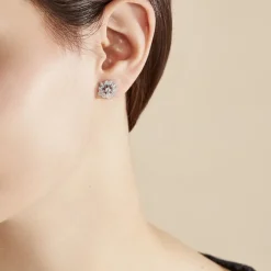 Histoire d'Or Boucles D'oreilles Puces Iona Argent Blanc Oxyde De Zirconium