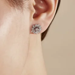 Histoire d'Or Boucles D'oreilles Puces Iona Argent Blanc Oxyde De Zirconium