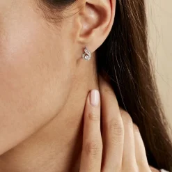 Boucles D'oreilles Puces Indian Drop Argent Blanc Oxyde De Zirconium-Histoire d'Or New