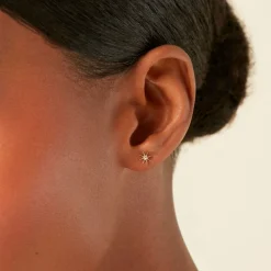 Boucles D'Oreilles Puces Ishmael Or Jaune Oxyde De Zirconium-Histoire d'Or