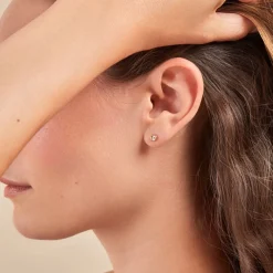 Boucles D'oreilles Puces Ismène Plaqué Or Doré-Histoire d'Or Discount