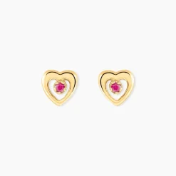 Boucles D'oreilles Puces Izild Or Jaune Rubis-Histoire d'Or Sale