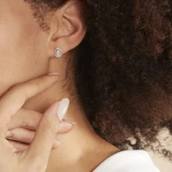 Histoire d'Or Boucles D'oreilles Puces Izia Or Blanc Diamant