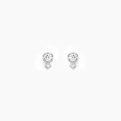 Boucles D'oreilles Puces Jill Argent Blanc Oxyde De Zirconium-Histoire d'Or Online