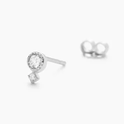 Boucles D'oreilles Puces Jill Argent Blanc Oxyde De Zirconium-Histoire d'Or Online