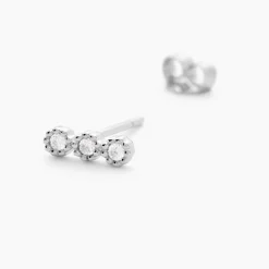 Histoire d'Or Boucles D'oreilles Puces Janys Argent Blanc Oxyde De Zirconium