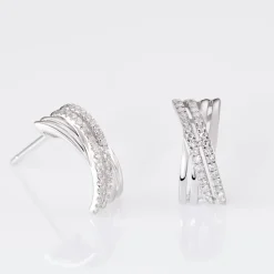 Histoire d'Or Boucles D'oreilles Puces Julianne Or Blanc Diamant