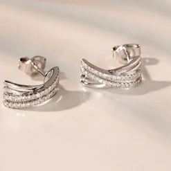 Histoire d'Or Boucles D'oreilles Puces Julianne Or Blanc Diamant