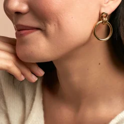 Histoire d'Or Boucles D'oreilles Puces Josephine Acier Doré