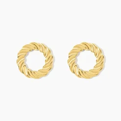 Boucles D'Oreilles Puces Josephe Acier Jaune-Histoire d'Or Discount