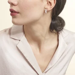 Boucles D'oreilles Puces Jade Argent Blanc Oxyde De Zirconium-Histoire d'Or Best