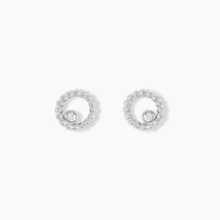Histoire d'Or Boucles D'oreilles Puces Joeva Argent Blanc Oxyde De Zirconium